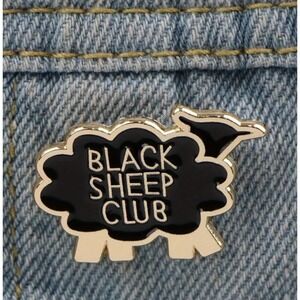 Black Sheep Club Enamel Pin Gold Tone Metal Animal Lapel